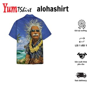 3D Albert Einstein Chilling On The Beach Custom Hawaii Shirt Aloha Shirt For Summer