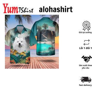 3D All Over Printed Hawaiian Shirt for Men American Eskimo Summer Style