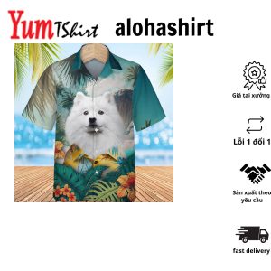3D All Over Printed Hawaiian Shirt for Men American Eskimo Summer Style