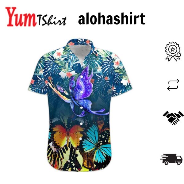 Beach Shirt High Quality Flower Butterfly Hawaiian Shirt Unisex Print Aloha Short Sleeve Casual Shirt Summer Gifts