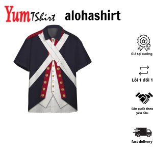 3D Continental Army Custom Short Sleeve Shirt Hawaiian Shirt For Men Women