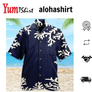 3D Design Hawaiian Shirt with Blue Coral Summer