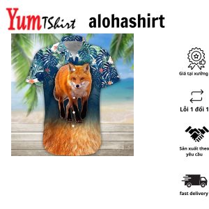 3D Fox Hawaii Shirt Hawaiian Shirts For Men Print Button Down Shirt