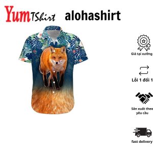 3D Fox Hawaii Shirt Hawaiian Shirts For Men Print Button Down Shirt