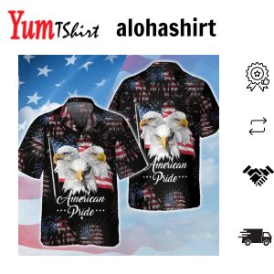 3D Full Printed Eagle American Pride Hawaiian Shirt For 4Th Of July Gifts Summer Aloha Patriotic Hawaii Shirt Beach Party Shirt