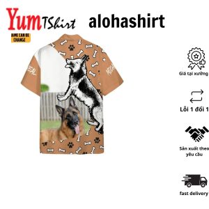 3D German Shepherd Dog Hawaii Custom Text Hawaiian Shirt