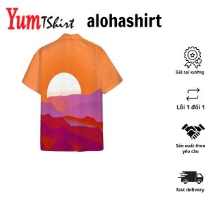 3D Lesbian Pride Sunrise Custom Hawaii Shirt Aloha Shirt For Summer