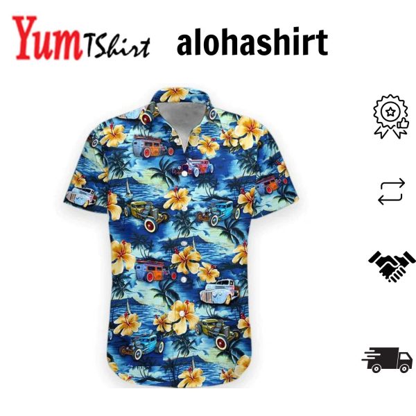 3D Rat Rod Hawaii Shirt Men’s Hawaiian Shirt Casual Button Down Shirts Short Sleeve Hawaiian Shirts For Men