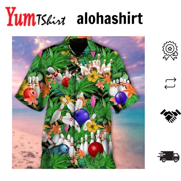 3D The Fire Bowling Black Unisex Hawaiian Shirt Bowling Shirt Gift For Bowling Lovers
