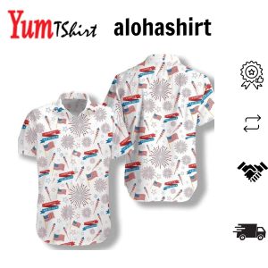 4Th Of July Hawaii Shirt Flag On White Watercolor Trendy Hawaiian Shirt