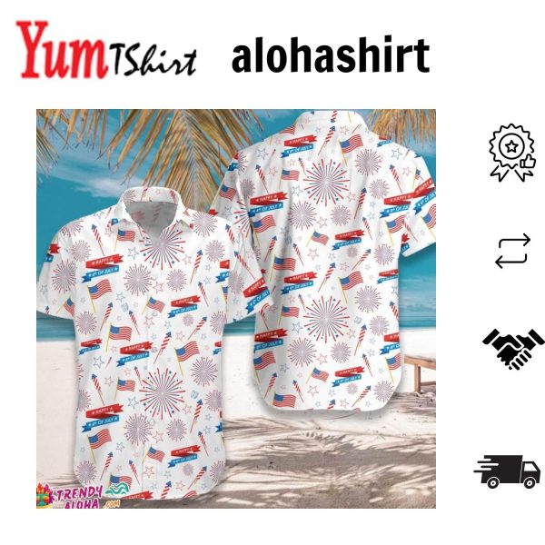 American Map 4Th Of July Hawaiian Shirt Short Sleeve Hawaiian Shirt For Men