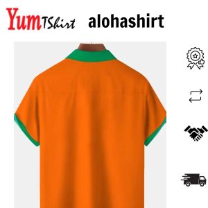 90’s Retro Funny Cartoon Men’s Hawaiian Shirt Art Pocket Men’s Short Sleeve Hawaiian Shirt