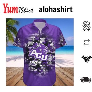 Abilene Christian Wildcats Hawaii Shirt Basketball Net Grunge Pattern – NCAA