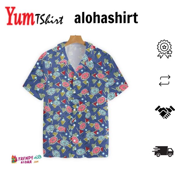 Abstract Geometric Donut Seamless Pattern Hawaiian Shirt