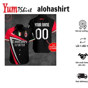 Ac Milan Custom Name Number Hawaiian Shirt