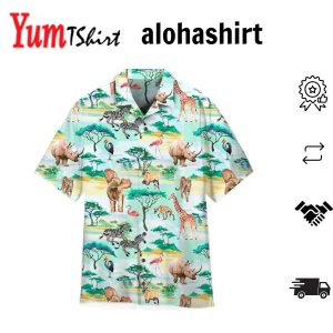 Alpaca Paradise Simple Animal Love Alpacas Tropical Leaves Hawaiian Shirt