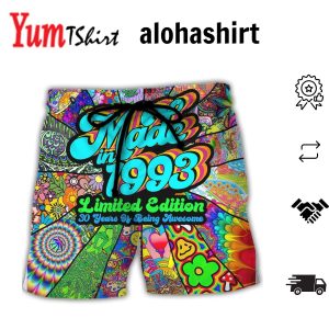 Age – Made In 1993 Limited Edition 30 Years Of Being Awesome Aloha Hawaiian Beach Shorts