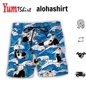 Aikido Make Me Strong Aloha Hawaiian Beach Shorts