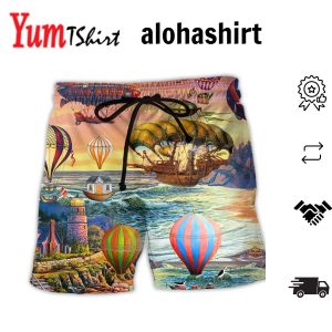 Air Balloon Steampunk Amazing Style Aloha Hawaiian Beach Shorts