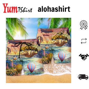 Air Balloon Steampunk Amazing Style Aloha Hawaiian Beach Shorts