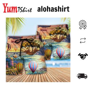 Air Balloon Steampunk I Travel By It Aloha Hawaiian Beach Shorts