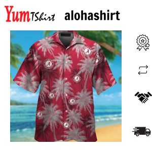 Alabama Crimson Tide Design Hawaiian Short Sleeve Tropical Elegance Shirt