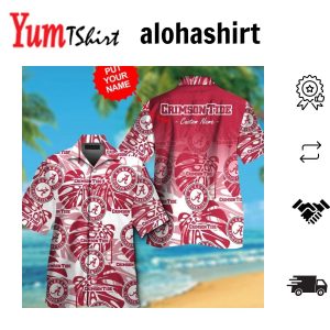 Alabama Crimson Tide Elegance Design Hawaiian Tropical Short Sleeve Shirt
