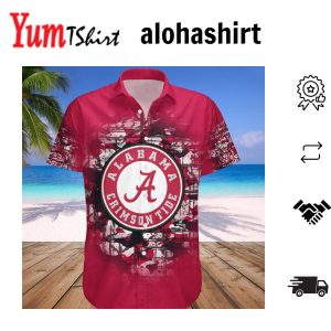 Alabama Crimson Tide Hawaii Shirt Basketball Net Grunge Pattern – NCAA