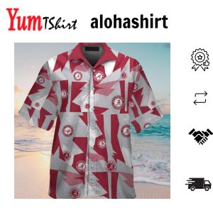 Alabama Crimson Tide Hawaiian Short Sleeve Button Up Tropical Shirt