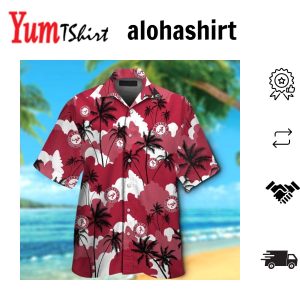 Alabama Crimson Tide Hawaiian Short Sleeve Shirt Tropical Design Elegance