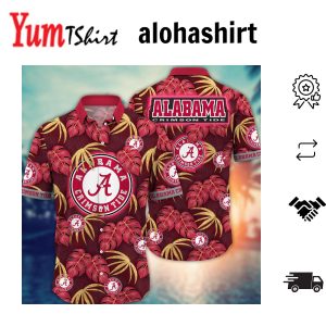 Alabama Crimson Tide Hawaiian Tropical Elegance Short Sleeve Design Shirt