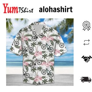 Aloha Pink Flower And Bike Gift For Biking Lovers Hawaiian Shirt Summer Aloha Hawaii Shirt For Men Women