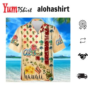 Aloha Summer Vibes Flowers And Leaves On Beige Background Hawaiian Shirt