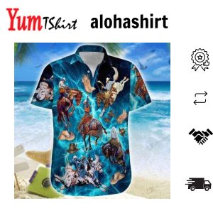 Amazing Blue Horse Hawaiian Shirt