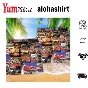 Amazing Vintage Car In My Life Colorful Aloha Hawaiian Beach Shorts