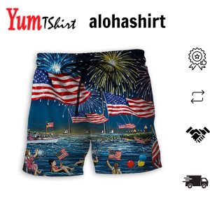 America Independence Day We The People Aloha Hawaiian Beach Shorts