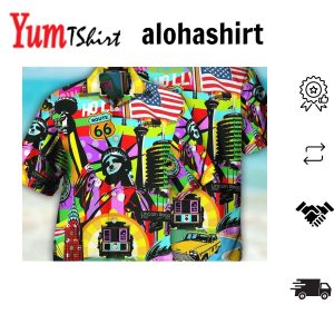 America Travel Colorful Style Shirt Tropical Beach Shirt Button Down Shirt Funny Hawaiian Shirt Best Gifts For Men Hawaiian Set Gift