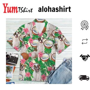 American Bulldog Coconut Tropical Hawaiian Shirt for Dog Fans