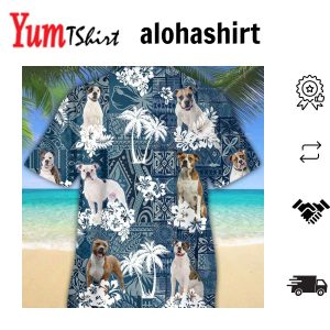 American Bulldog Hawaiian Shirt Dog Hawaiian Shirt Men Short Sleeve Hawaiian Aloha Shirt