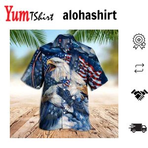 Amazing Butterflies With American Flag Hawaiian Shirt Short Sleeve Hawaiian Aloha Shirt For Men