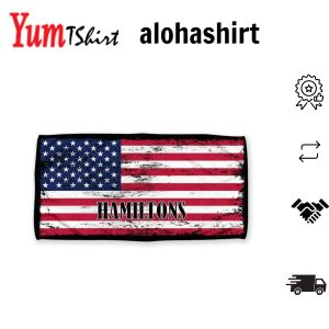 American Flag Design Personalized Beach Towels Family Cruise Essential