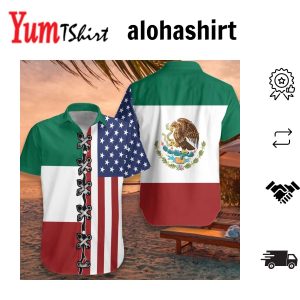 American Flag Mexico Flag Hawaiian Shirt Patriot Aloha Shirt For Men & Women Best Gift For Husband Wife