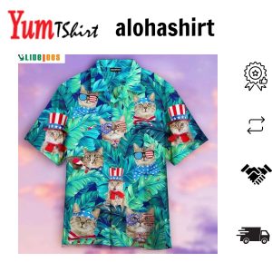 American Flag Casual Loose Men’s Short Sleeve Hawaiian Shirt 4Th Of July Hawaiian Shirt For Men