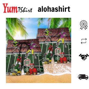 American Football Style Colorful Aloha Hawaiian Beach Shorts
