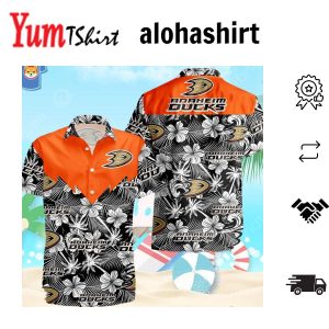 Anaheim Ducks Hawaiian Shirt Tropical Flower Pattern All Over Print