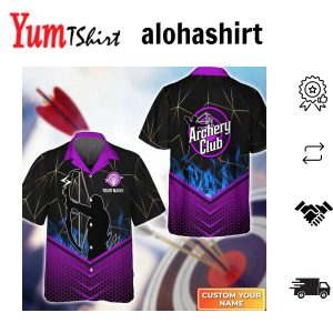 Archery Aim Exhale Shoot Personalized Name 3D Hawaiian Shirt Gift For Archer Sport Lovers Gift For Archer