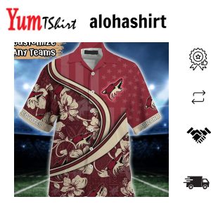 Arizona Coyotes NHL Us Flag Hawaiian Shirt Custom Summer Aloha Shirt