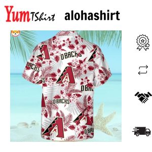 Arizona Diamondbacks Flowers Pattern 3D All Over Print Hawaiian Shirt Gift For Diamondbacks Fans