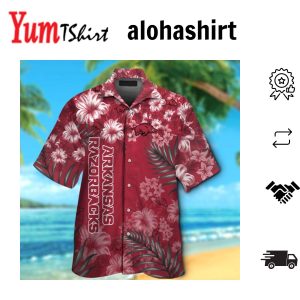 Arkansas Razorbacks Hawaiian Button Up Design Short Sleeve Elegance Shirt