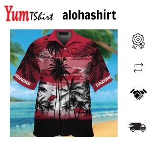 Arkansas Razorbacks Hawaiian Short Sleeve Button Up Tropical Shirt